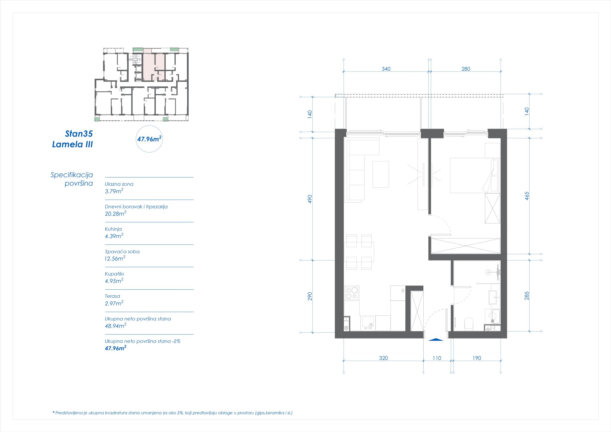 Osnova i projekat stana broj 35
